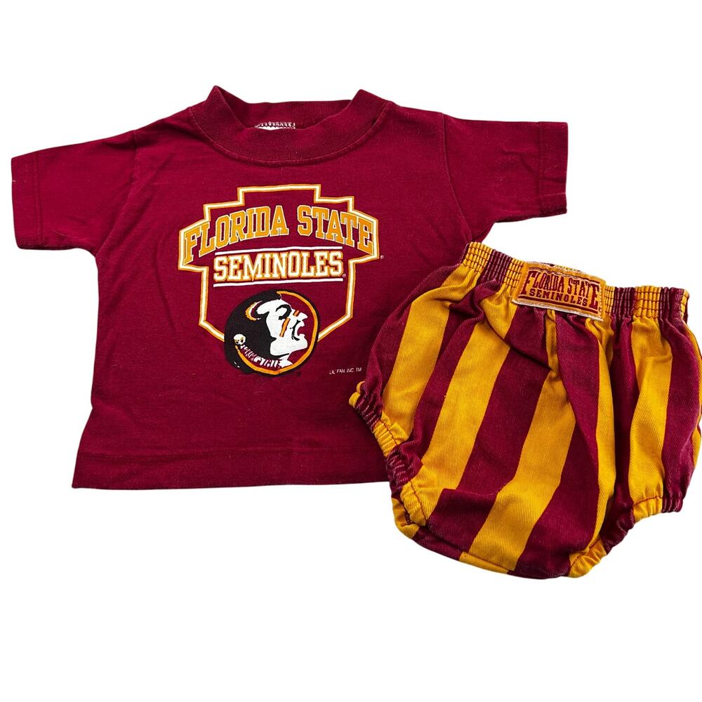 Florida State Seminoles Vintage Lil' Fan T-shirt Shorts Set Baby Size 3-6 Months